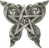 Butterfly Pentacle Wall Plaque Stone Finish