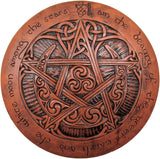 Large Moon Pentacle Plaque in Wood Finish