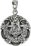 Sterling Silver Small Moon Pentacle Pentagram Pendant