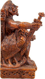 Seated Norse God Freyr Statue Wood Finish