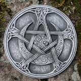 Pewter Moon Pentacle Altar Tile Paten