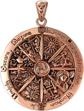 Copper Wheel of the Year Pagan Sabbat Pendant