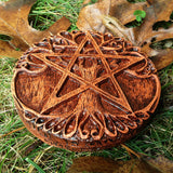 Small Tree Pentacle Wall Plaque Wood Finish