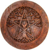 Large Tree Pentacle Plaque Wood Finish