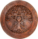 Large Tree Pentacle Plaque Wood Finish