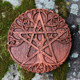 Tree Pentacle Plaque Wood Finish