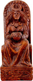 Seated Goddess Statue Wood Finish Brown