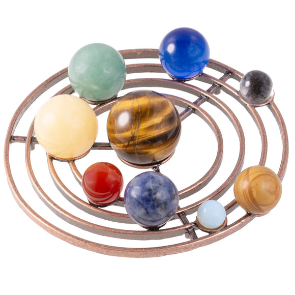 Natural Crystal Spheres The Nine Planets Of Solar System Gemstone Specimen Collection Table Decor Home Ornaments Stone Crafts