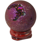 Rainbow Titanium Coated Druzy Geode Sphere Ball,Crystal Quartz Agate Ball,Healing Sculpture Figurine for Easter Day