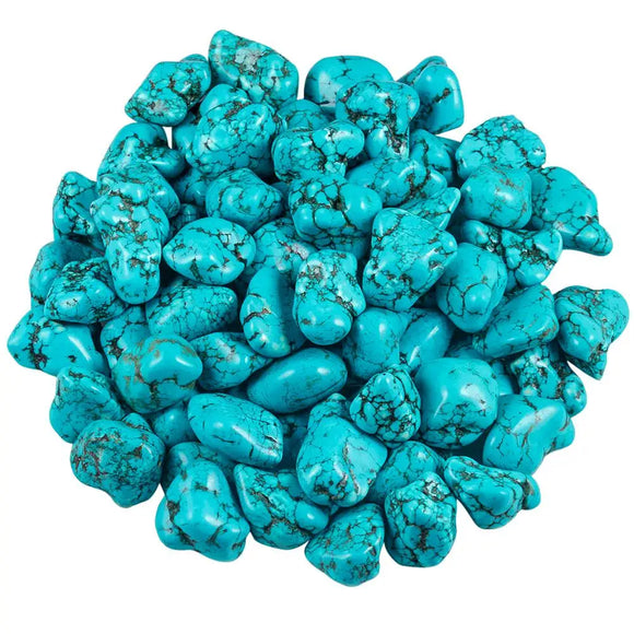 0.5lb (230g) Green Howlite Turquoise Irregular Crushed Stones For Healing Chakra Balancing Home Decoration