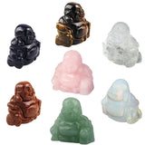 1.5" Happy Buddha Carved Statue Pocket Stone Healing Crystal Specimen Figurine Decor