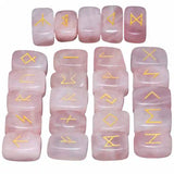 25Pc/Set Rune Stones Engraved Elder Futhark Runic Alphabets Wicca Crystal Stone For Meditation Chakra Balancing