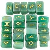 25Pc/Set Rune Stones Engraved Elder Futhark Runic Alphabets Wicca Crystal Stone For Meditation Chakra Balancing