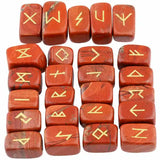 25Pc/Set Rune Stones Engraved Elder Futhark Runic Alphabets Wicca Crystal Stone For Meditation Chakra Balancing