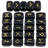 25Pc/Set Rune Stones Engraved Elder Futhark Runic Alphabets Wicca Crystal Stone For Meditation Chakra Balancing