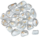 25Pc/Set Rune Stones Engraved Elder Futhark Runic Alphabets Wicca Crystal Stone For Meditation Chakra Balancing