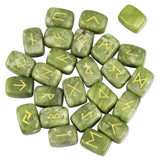 25Pc/Set Rune Stones Engraved Elder Futhark Runic Alphabets Wicca Crystal Stone For Meditation Chakra Balancing