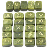 25Pc/Set Rune Stones Engraved Elder Futhark Runic Alphabets Wicca Crystal Stone For Meditation Chakra Balancing