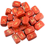 25Pc/Set Rune Stones Engraved Elder Futhark Runic Alphabets Wicca Crystal Stone For Meditation Chakra Balancing