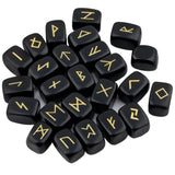 25Pc/Set Rune Stones Engraved Elder Futhark Runic Alphabets Wicca Crystal Stone For Meditation Chakra Balancing