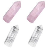 4 Pcs Healing Crystal Wands Single Self Stand Point 6 Faceted Reiki Stone for Meditation Therapy Decor 1.88 inches