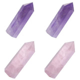 4 Pcs Healing Crystal Wands Single Self Stand Point 6 Faceted Reiki Stone for Meditation Therapy Decor 1.88 inches