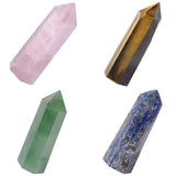 4 Pcs Healing Crystal Wands Single Self Stand Point 6 Faceted Reiki Stone for Meditation Therapy Decor 1.88 inches