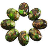 5Pcs Healing Sea Sediment Jasper Egg Shaped Flatback Semi-Precious Stones For Diy Jewelry Making Room Decor