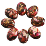 5Pcs Healing Sea Sediment Jasper Egg Shaped Flatback Semi-Precious Stones For Diy Jewelry Making Room Decor