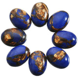 5Pcs Healing Sea Sediment Jasper Egg Shaped Flatback Semi-Precious Stones For Diy Jewelry Making Room Decor