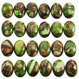 5Pcs Healing Sea Sediment Jasper Egg Shaped Flatback Semi-Precious Stones For Diy Jewelry Making Room Decor