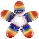 7 Chakra Crystal Gemstone Oval Thumb Worry Stone for Anxiety,Chakra Healing Pocket Palm Stones Therapy Geometry