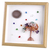 8.7'' Framed Agate Slice Wall Art,Healing Crystal Money Tree Tumbled Stones Picture Frame for Wedding Home Decor