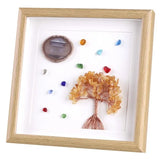 8.7'' Framed Agate Slice Wall Art,Healing Crystal Money Tree Tumbled Stones Picture Frame for Wedding Home Decor