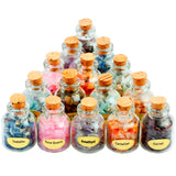 9 Mini Wishing Bottles Chips Crystal Healing Tumbled Stone Reiki Wicca Stones Set