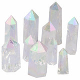 Angel Aura Quartz Crystal Tower Point Standing Wand Meditation Healing Reiki Crystal Decor 1.3"-2.5"