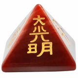 Engraved Usui Reiki Symbol Pyramid Healing Chakra Balancing Meditation Energy Crystal