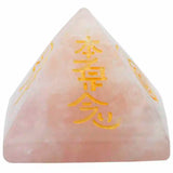 Engraved Usui Reiki Symbol Pyramid Healing Chakra Balancing Meditation Energy Crystal