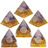 Healing Crystal Gold Wire Orgonite Pyramid Energy Generator for Reiki Meditation Resin Craft Decoration Stone Orgone