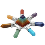 Healing Crystal Stone Pyramid Point 7 Chakra Energy Generator For Yoga Meditation