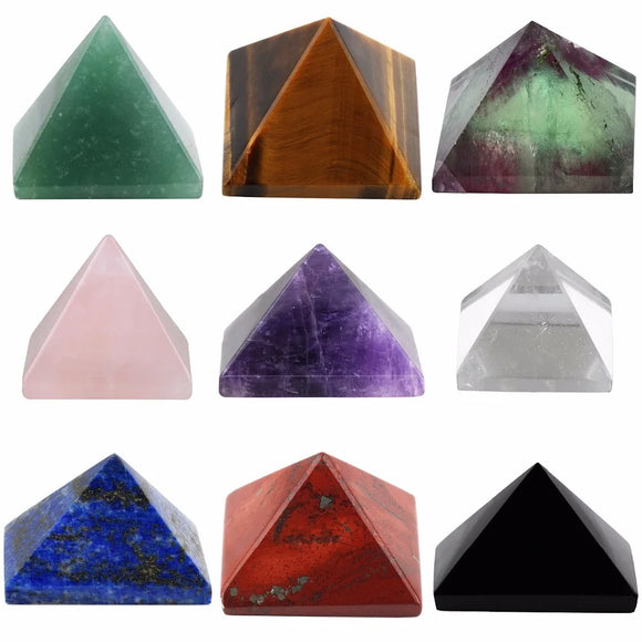 Healing Gemstone Pyramid Chakra Energy Reiki Spiritual Balancer Yoga Meditation Home Decor