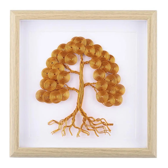 Luck Wire Wrapped Tree With Frame Wall Art Room Decor Home Ornaments Table Decoration Accessories