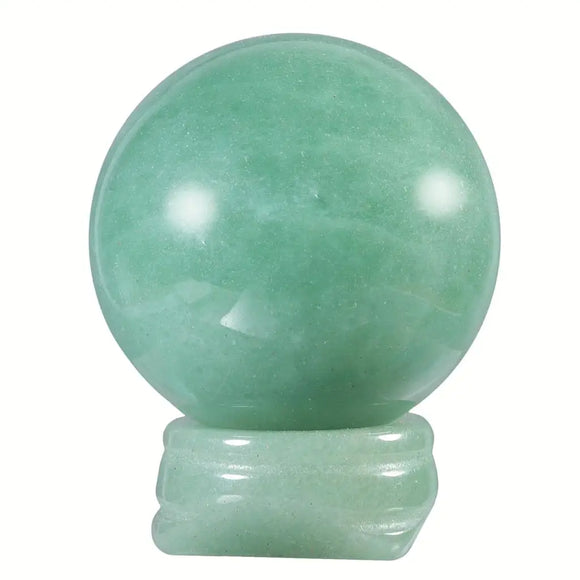 Natural Green Aventurine Ball Healing Crystal Stone Sphere With Stand For Table Decoration Home Ornaments