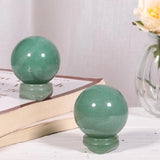 Natural Green Aventurine Ball Healing Crystal Stone Sphere With Stand For Table Decoration Home Ornaments