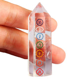 Natural Rock Quartz Wand Hexagonal Prism Column Hand-Carved 7 Chakra Reiki Healing Room Ornaments Home Decoration