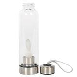 Clear Quartz Energising Glass Water Bottle