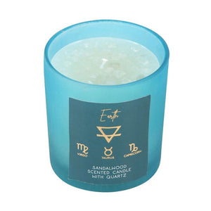 Earth Element Sandalwood Crystal Chip Candle