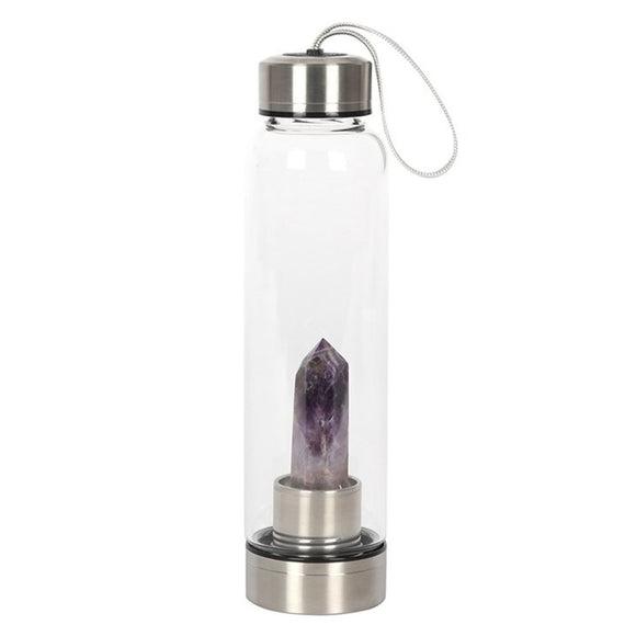 Amethyst Calming Glass Water Bottle