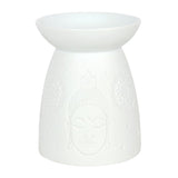 White Ceramic Buddha Face Oil Burner