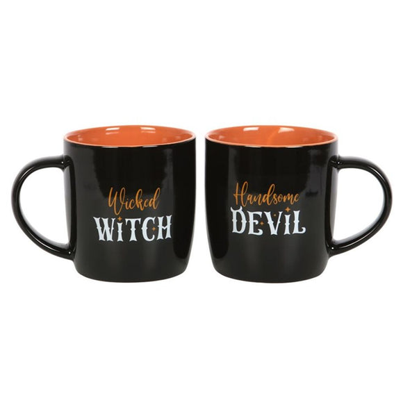 Wicked Witch and Handsome Devil Couples Mug Set